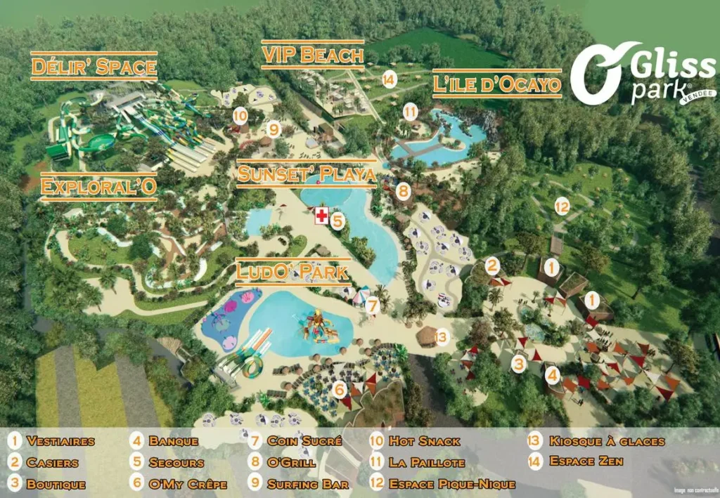 O'Gliss Park - Vendée Water Park Map 2020