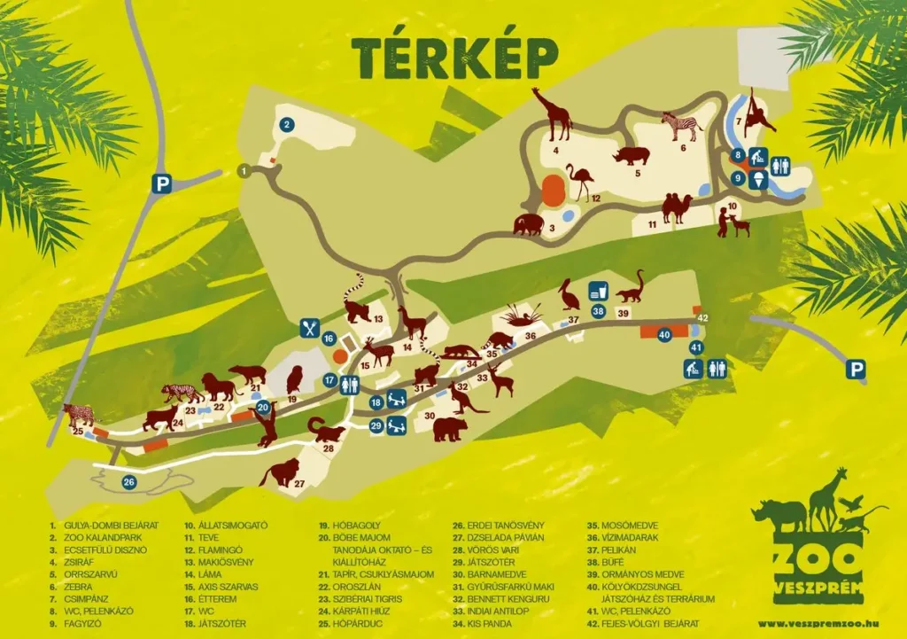 Veszprém Zoo Map 2022