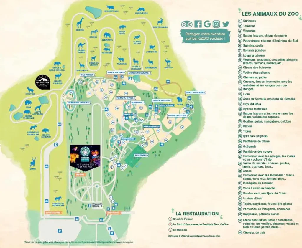 Zoo Thoiry Map 2023
