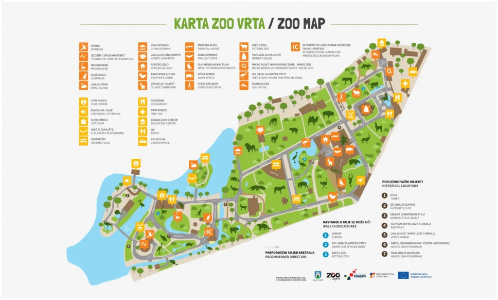 Zoo Zagreb Map 2023