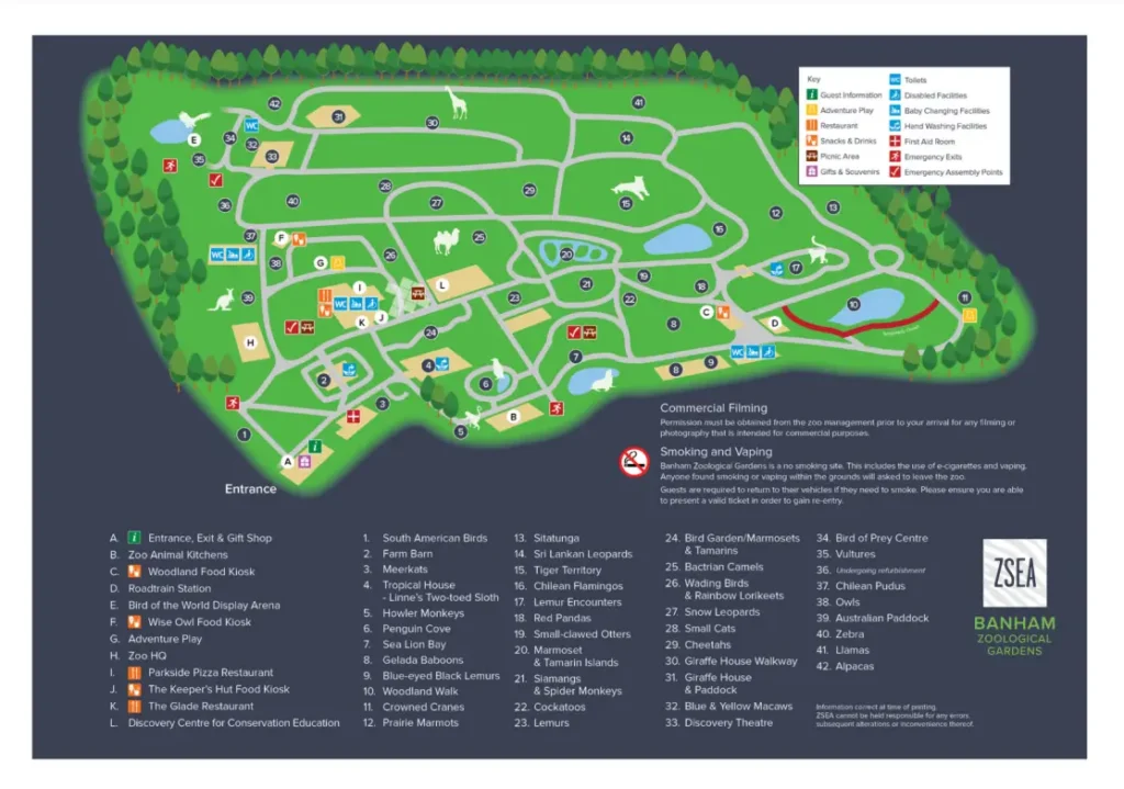 Banham Zoo Map 2023