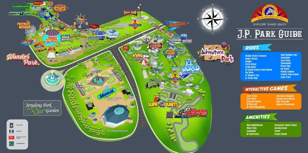 Jerudong Park Waterpark Map 2021