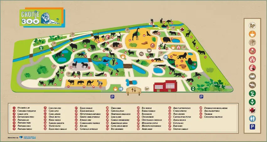 Skopje Zoo Map 2024