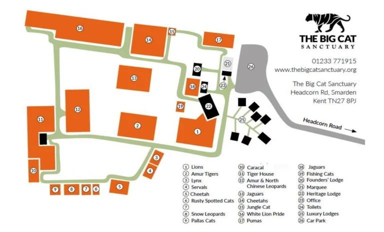 The Big Cat Sanctuary Map 2023