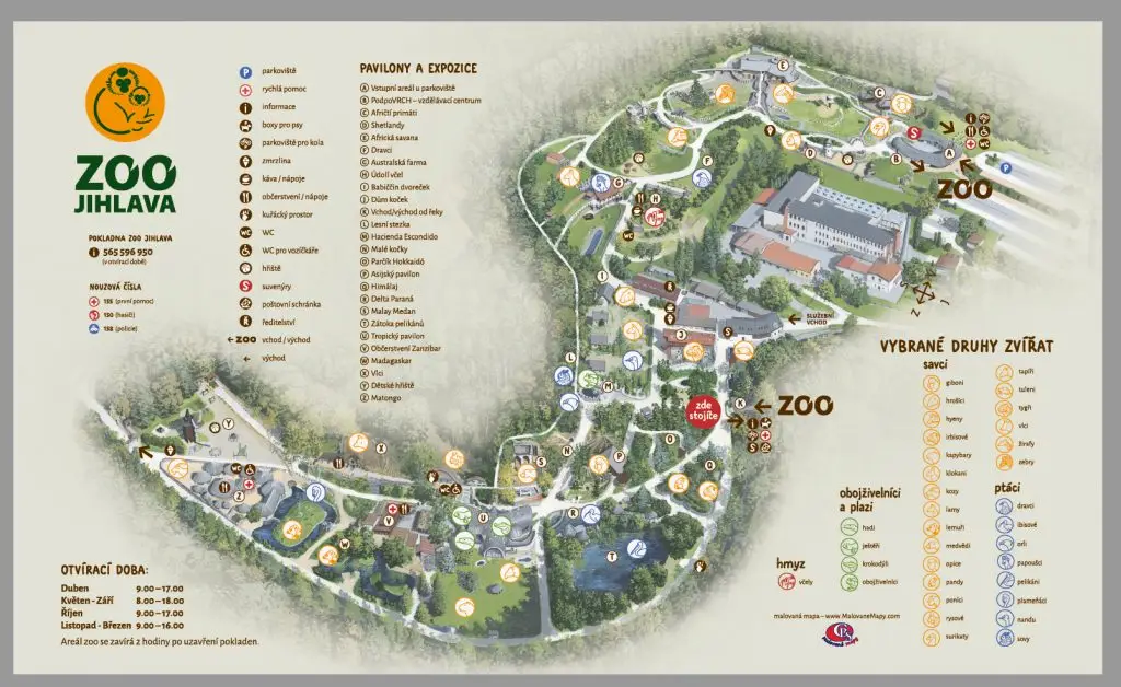 Zoological Jihlava Map 2022