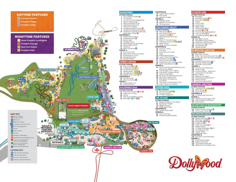 Dollywood Great Pumpkin LumiNights Map 2023
