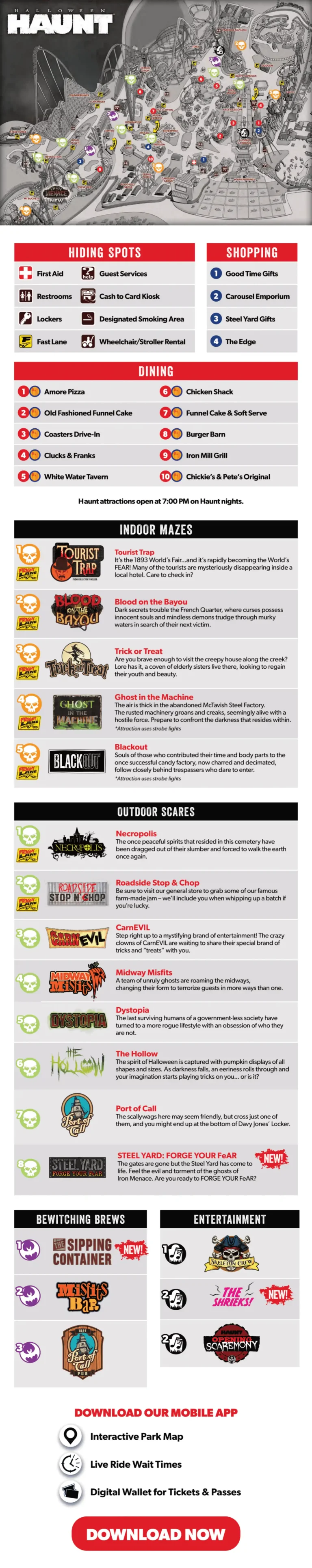 Dorney Park Halloween Haunt Map 2024 1