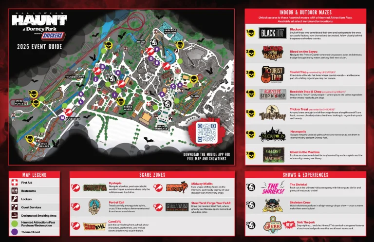 Dorney Park Halloween Haunt Map 2025 1