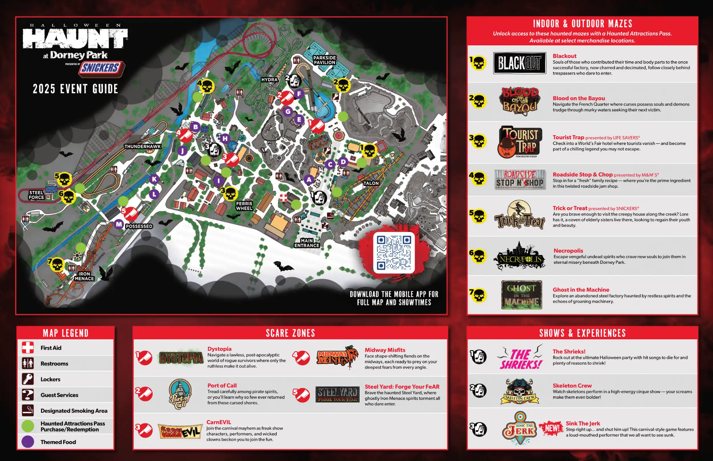 Dorney Park Halloween Haunt Map 2025 1