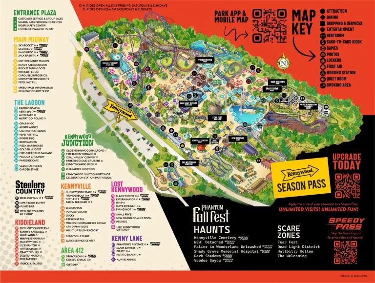 Kennywood Phantom Fall Fest Map 2025