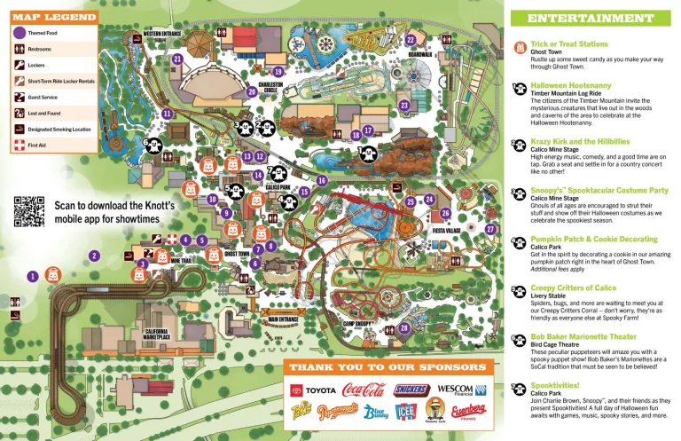 Knott’s Berry Farm Knott’s Spooky Farm Map 1 2025