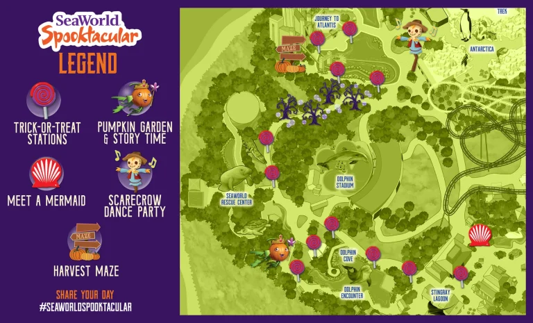 SeaWorld Orlando Halloween Spooktacular Map 2025