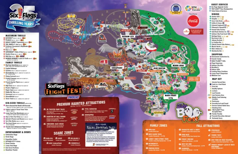 Six Flags America Fright Fest Map 2024