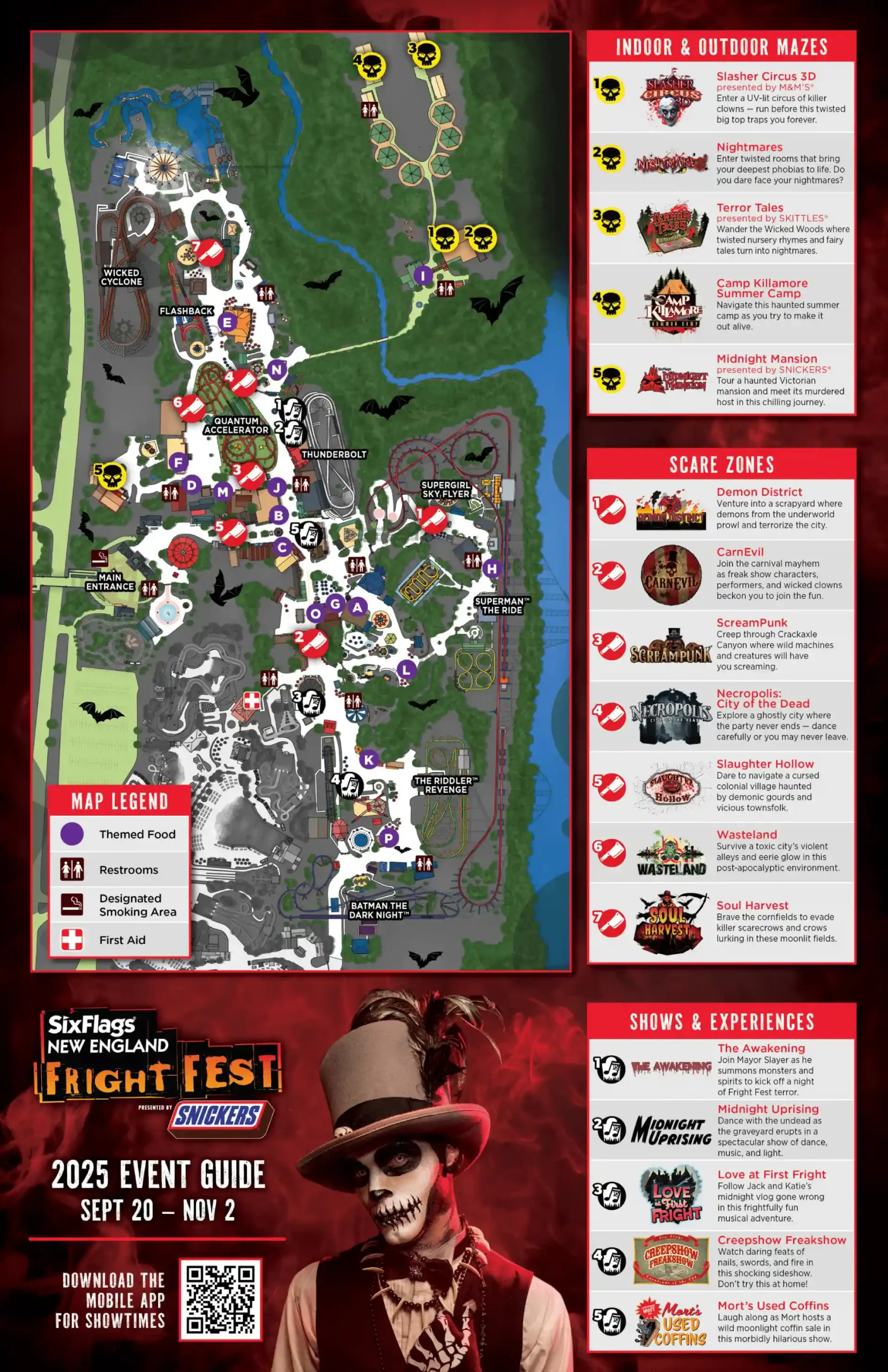Six Flags New England Fright Fest Map 2025