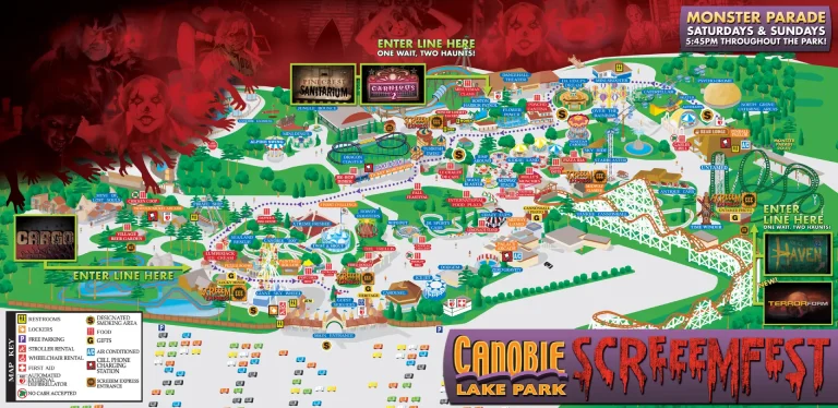 Canobie Lake Park Screeemfest Map 2025