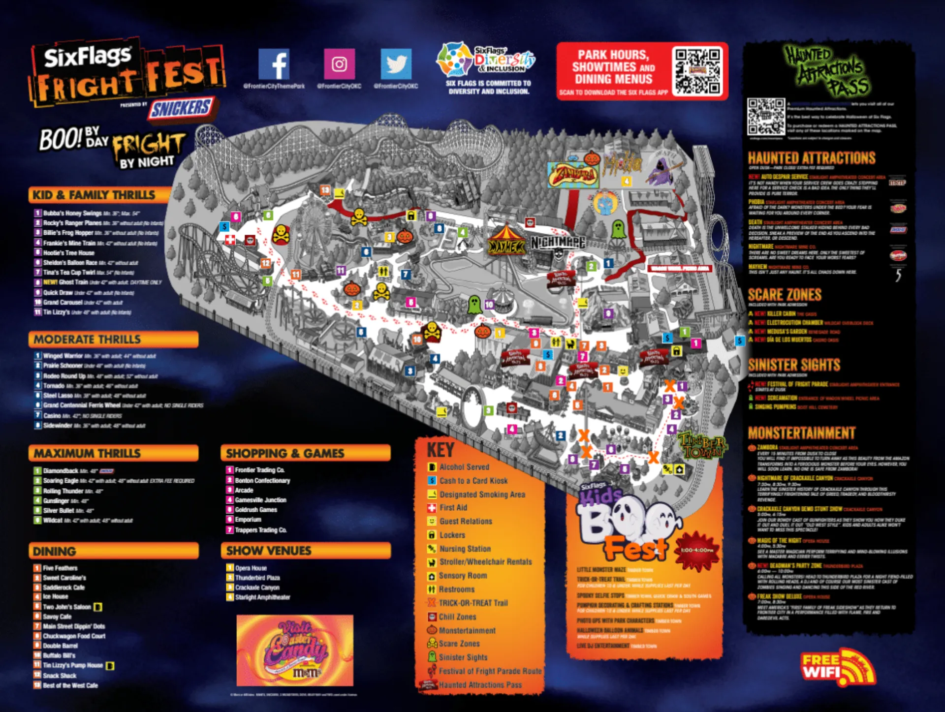 Frontier City Fright Fest Map 2023