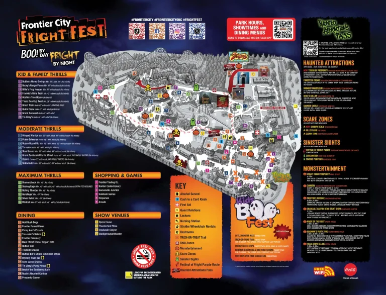 Frontier City Fright Fest Map 2025