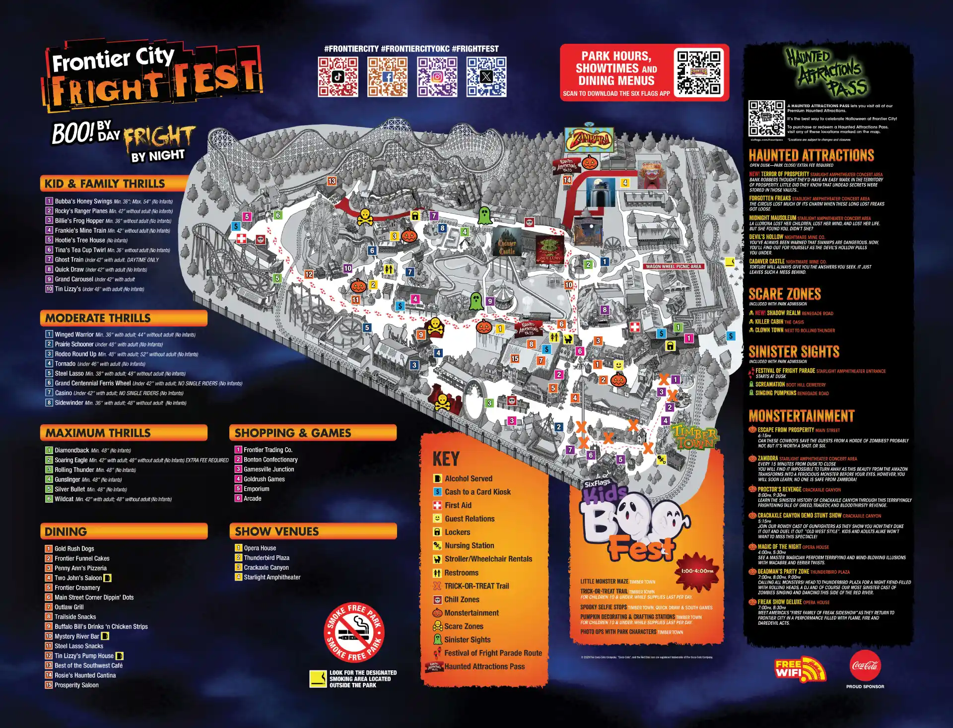 Frontier City Fright Fest Map 2025