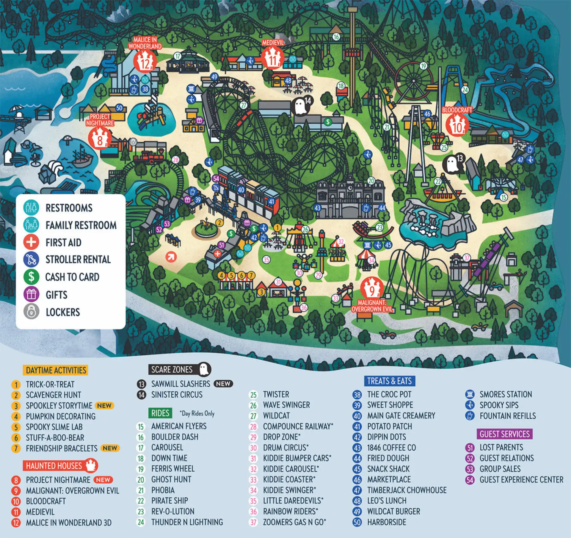 Lake Compounce Phantom Fall Fest Map 2025